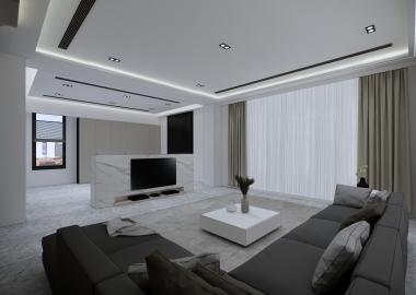 低調灰階｜現代風客廳設計