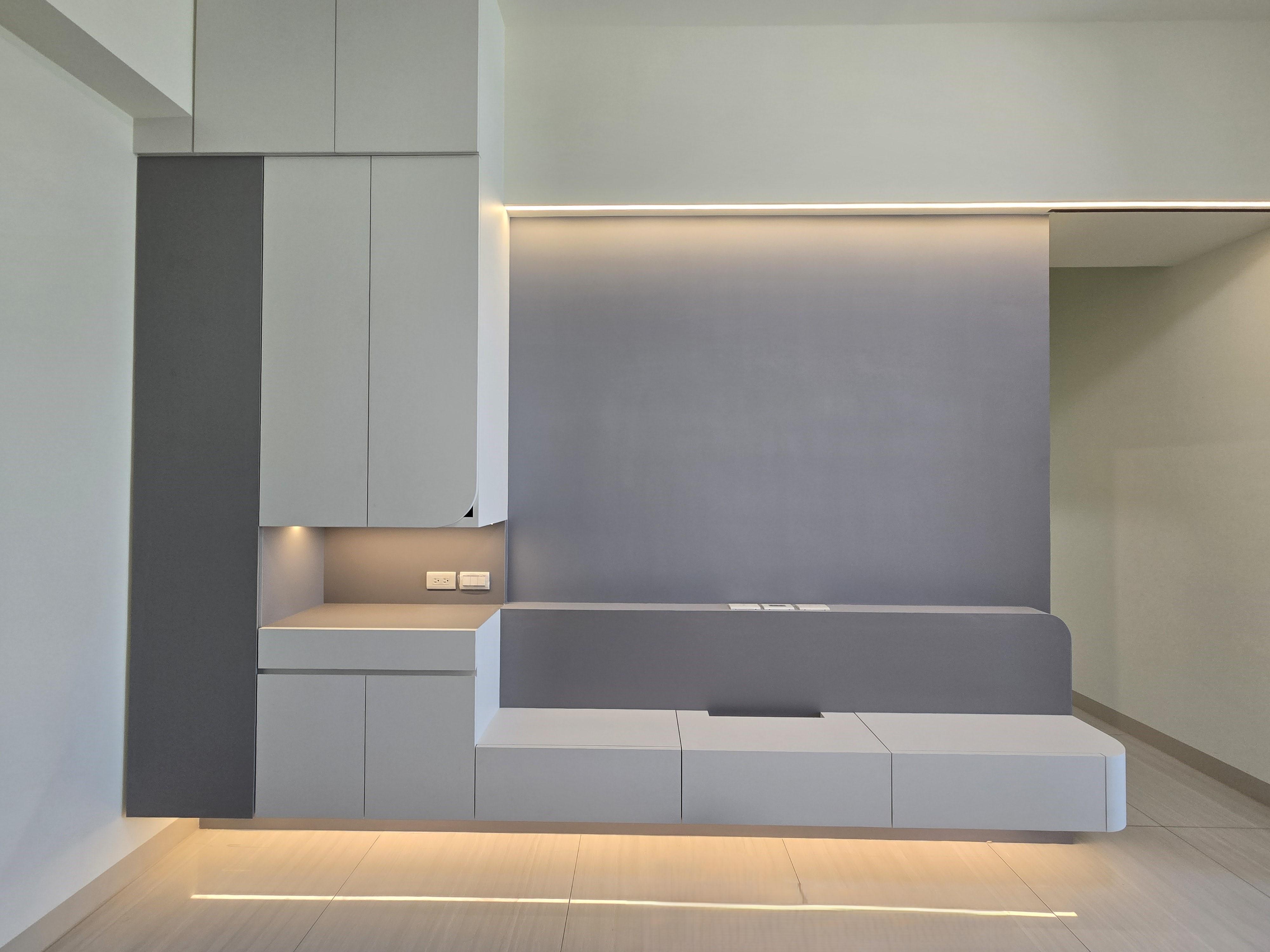 汙衣櫃+鞋櫃+電視櫃+半腰電視牆