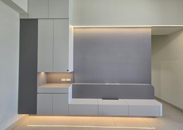 汙衣櫃+鞋櫃+電視櫃+半腰電視牆