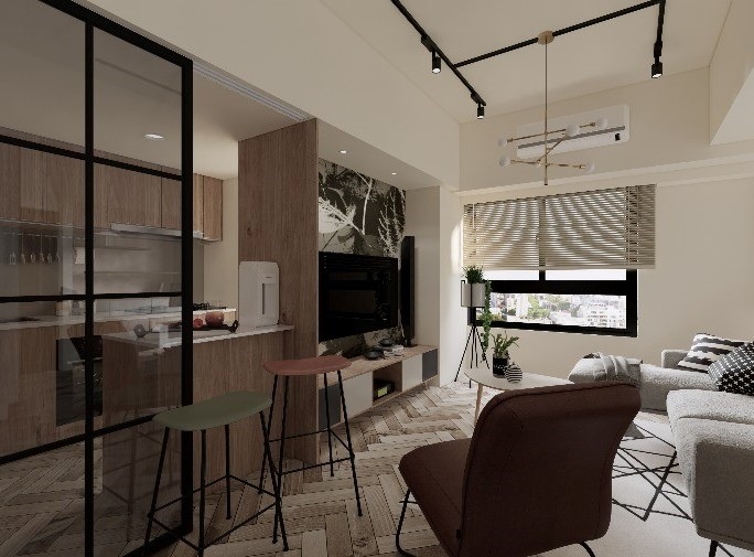 室內設計案例-率性現代工業宅-客廳 | 樂活輕裝修